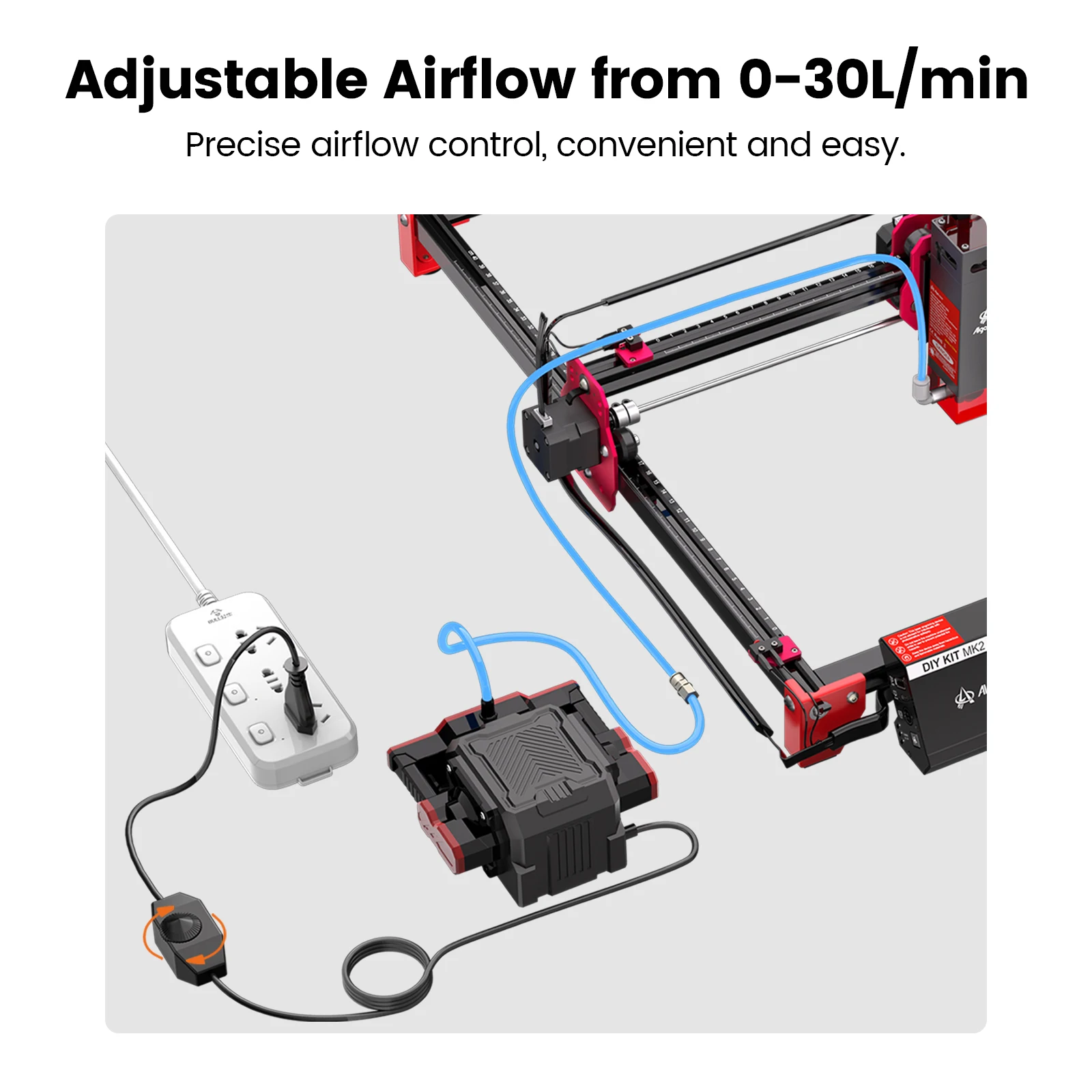 AlgoLaser Laser Engraver Air Compressor Air Assist Pump With 30L/Min Air Output For CNC Laser Engraver Adjustable Speed Low Nois