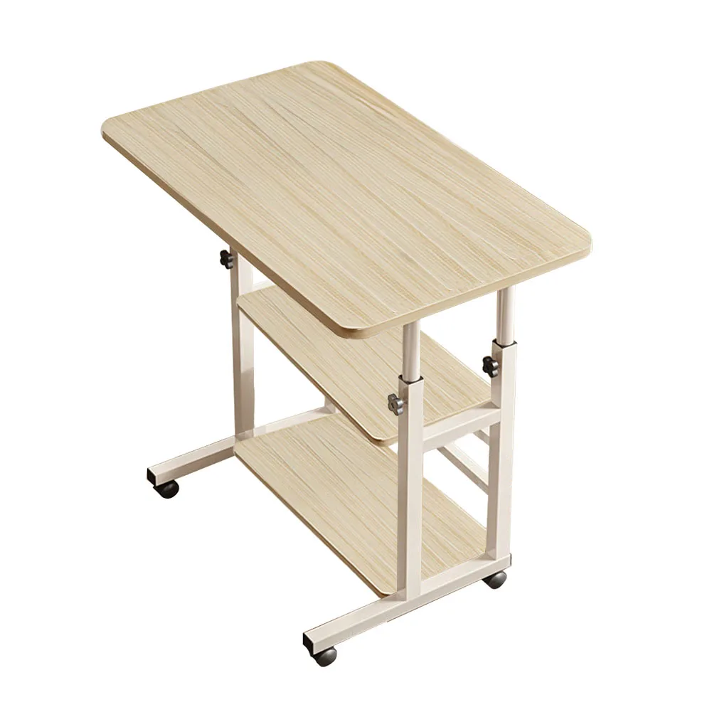 【Breeins】Height Adjustable Mobile Table Overbed Desk with Wheels Multi Color