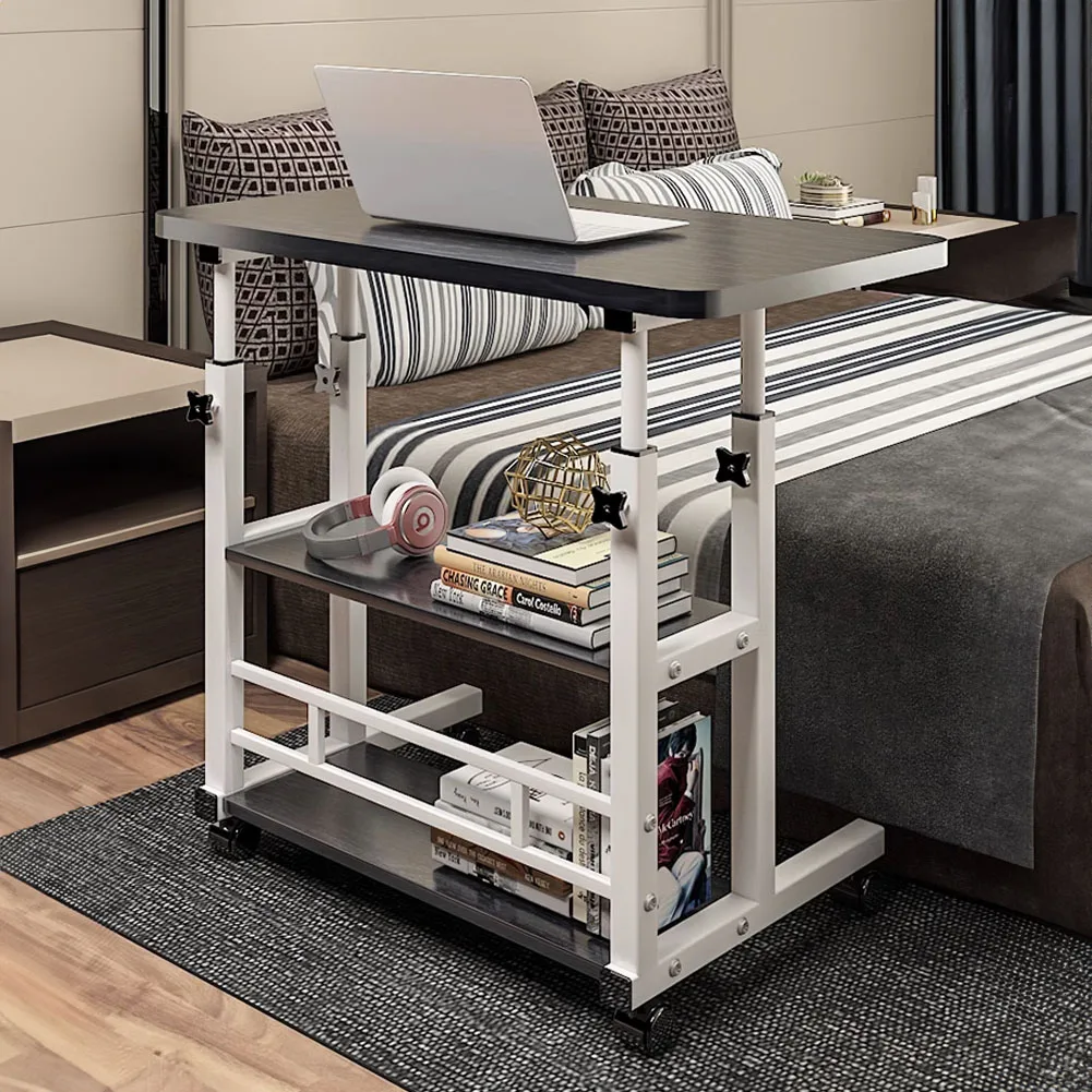 【Breeins】Height Adjustable Mobile Table Overbed Desk with Wheels Multi Color