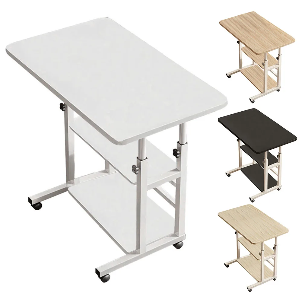 【Breeins】Height Adjustable Mobile Table Overbed Desk with Wheels Multi Color