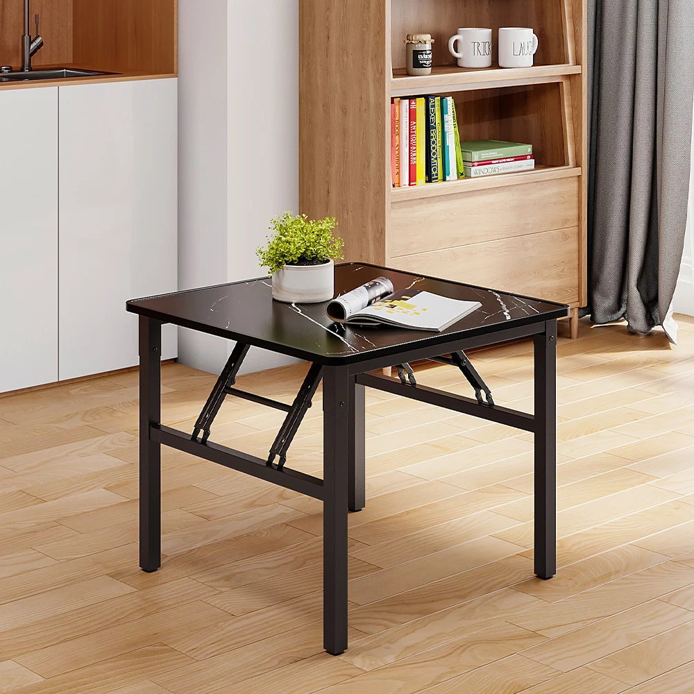 【Breeins】Square 60cm/80cm Folding Coffee Table with Marble Effect Top Dining Table