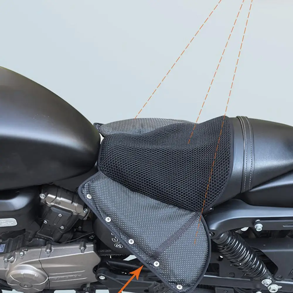 Breathable Scooter Seat Cover Soft Cover Seat Cushion For Motorcycle Shock Absorber Buckle Fastening Saddle Protector For Long