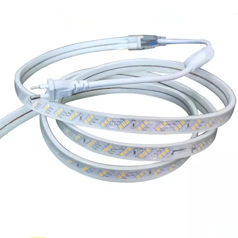 Super Bright SMD 5630 5730 LED Strip 220V With EU Plug 180LEDs/m IP67 Waterproof Warm White In-Outdoor Flexible Light