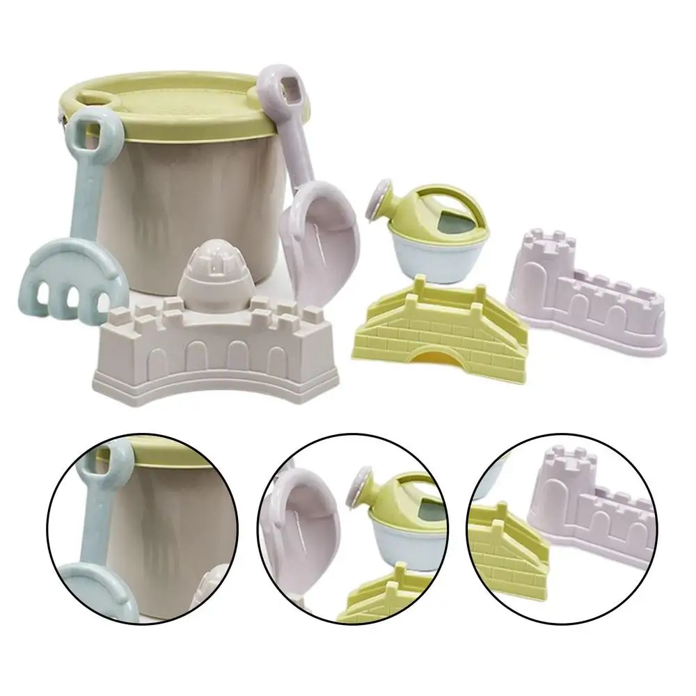 Kids Beach Sand Toys Set Toddler Travel Size Beach Kit Fun Rake Shovel Complete Sandbox Toys Sand Bucket For Boys Girls Summer