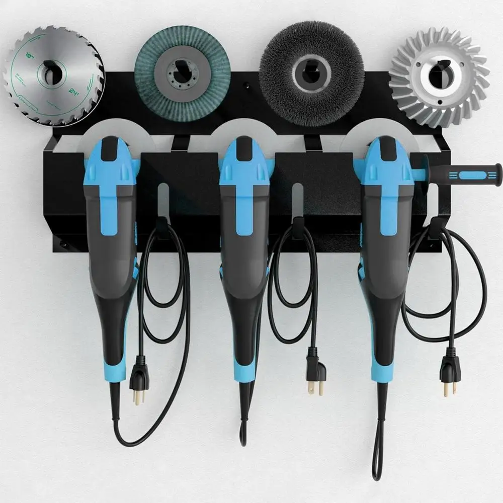 Angle Grinder Wall Storage Mount Metal Wall-Mounted Hanging Shelf Power Tool Organizer Rack for Angle Grinder Cutters Polishers