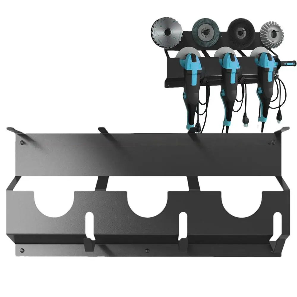 Angle Grinder Wall Storage Mount Metal Wall-Mounted Hanging Shelf Power Tool Organizer Rack for Angle Grinder Cutters Polishers