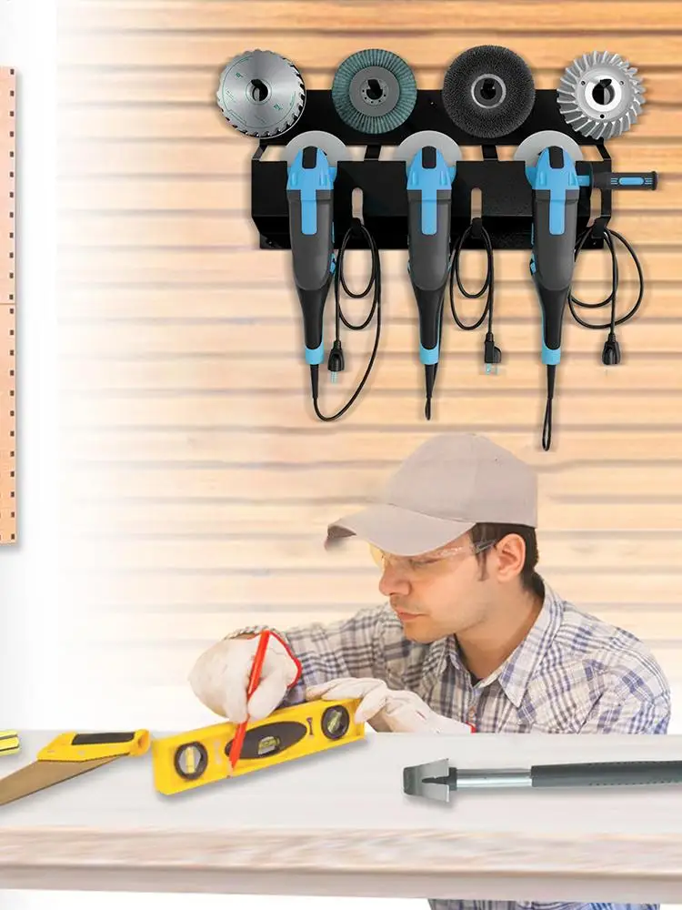 Angle Grinder Wall Storage Mount Metal Wall-Mounted Hanging Shelf Power Tool Organizer Rack for Angle Grinder Cutters Polishers