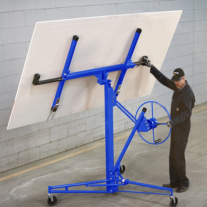 【Breeins】16FT Rolling Drywall Lifter Panel Hoist Jack Tool Heavy Tools