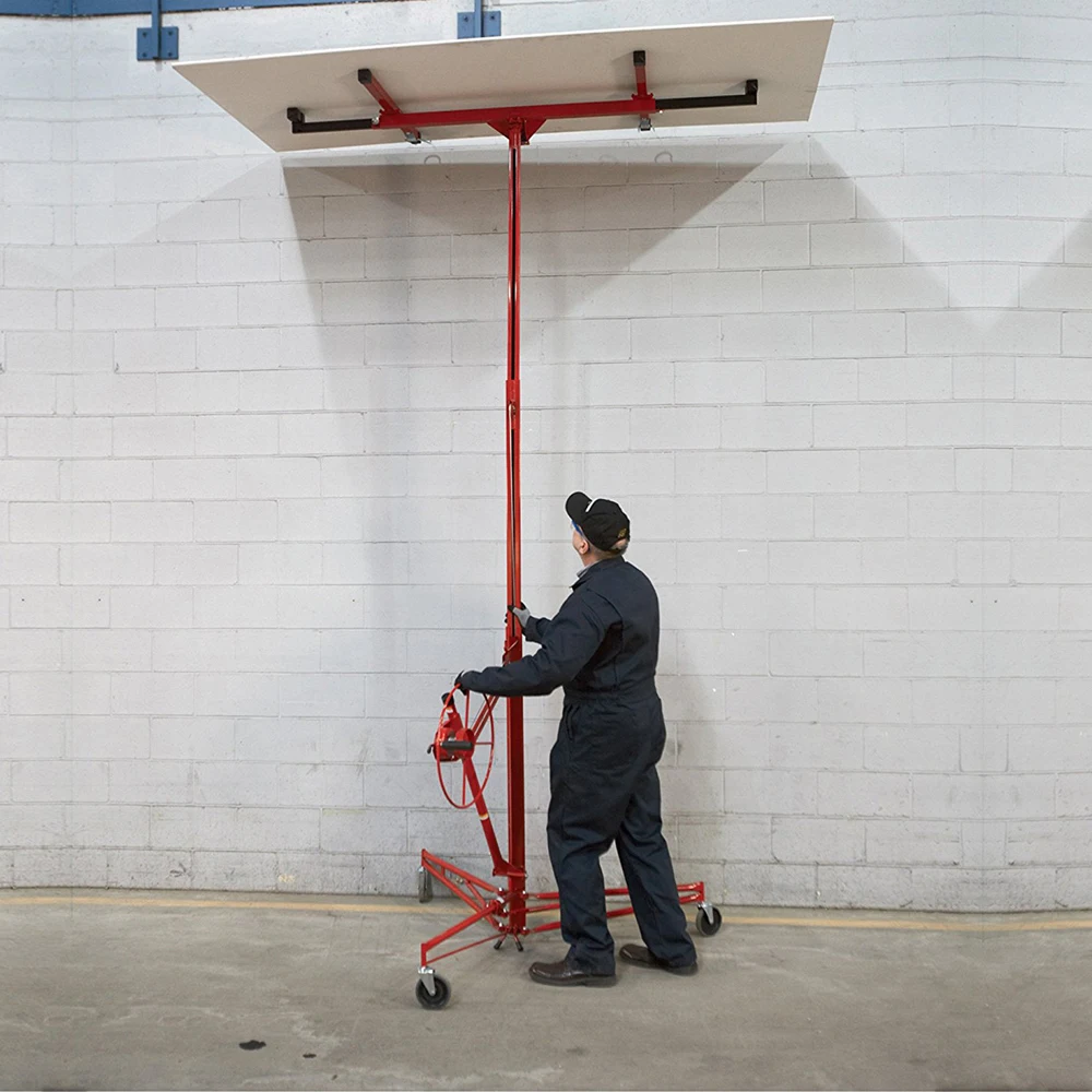 【Breeins】16FT Rolling Drywall Lifter Panel Hoist Jack Tool Heavy Tools
