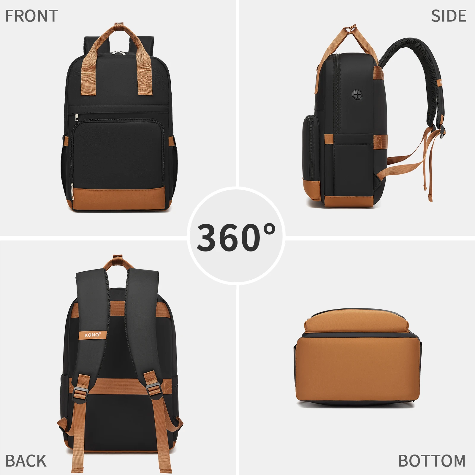 Unisex Waterproof Laptop Backpack – Fits 15.6", Lightweight for Work/Travel, Headphone Port & Luggage Strap (Minimalist Design)