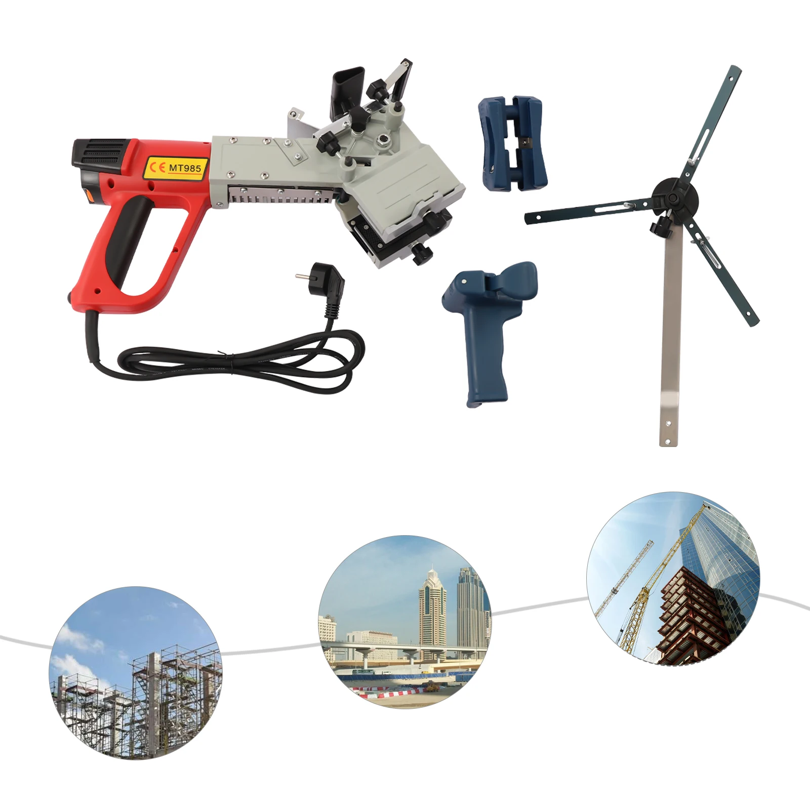 2000W Portable Woodworking Edge Banding Machine,Edge Bander w/Triangle Bracket,3 Adjustable Air Speeds, Adjustable Temperature