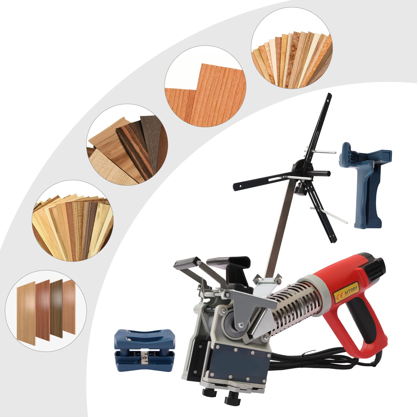 2000W Portable Woodworking Edge Banding Machine,Edge Bander w/Triangle Bracket,3 Adjustable Air Speeds, Adjustable Temperature