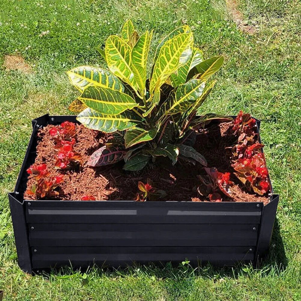 Outdoor Garden Bed Flower Pots Galvanized Steel Garden Courtyard Elevated Flower Bed Plant Flower Box Vegetable Box