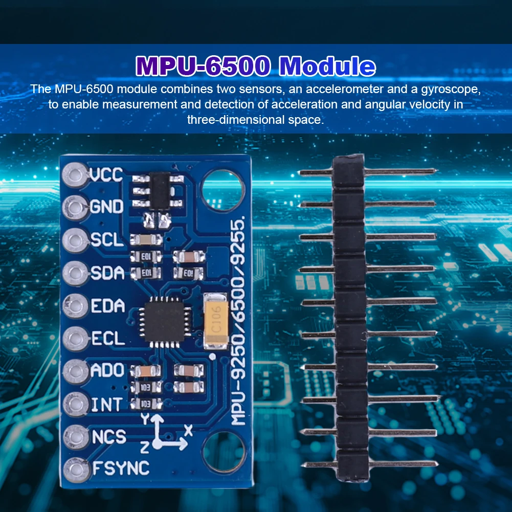 GY-6500 MPU6500 6-Axis Gyroscope Accelerometer Sensor Module IIC I2C SPI Gyro Accelerometer DIY Kit Replace MPU6050 for Arduino