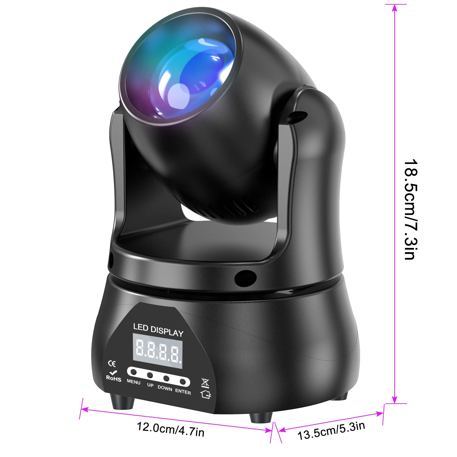 LeLeght 40W Mini Beam Moving Head Light Stage Light Standard DMX512 13CH for DJ Concert Party Weddings Nightclub Dance Hall