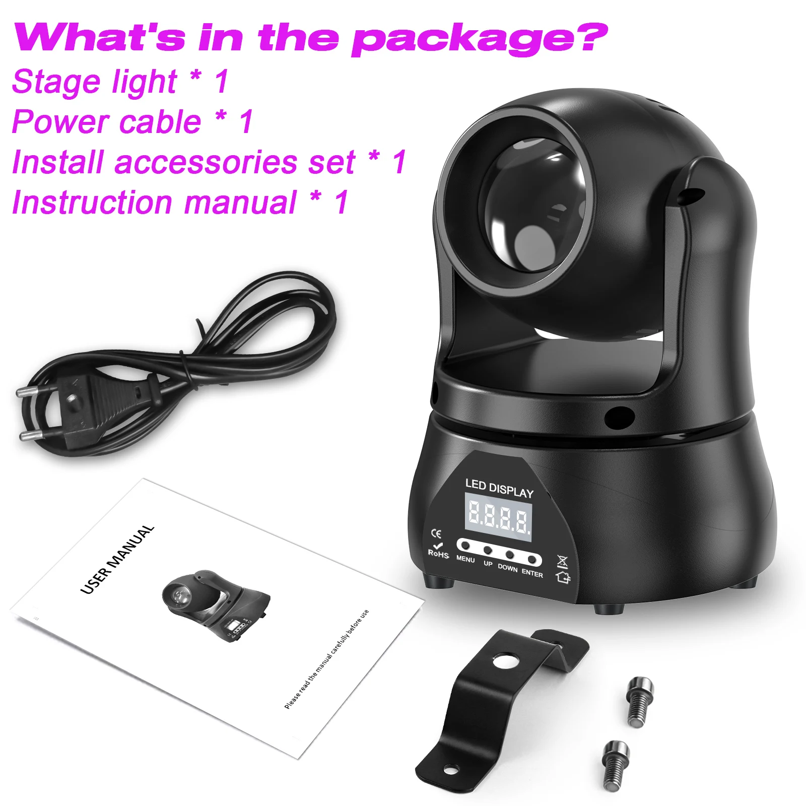 LeLeght 40W Mini Beam Moving Head Light Stage Light Standard DMX512 13CH for DJ Concert Party Weddings Nightclub Dance Hall
