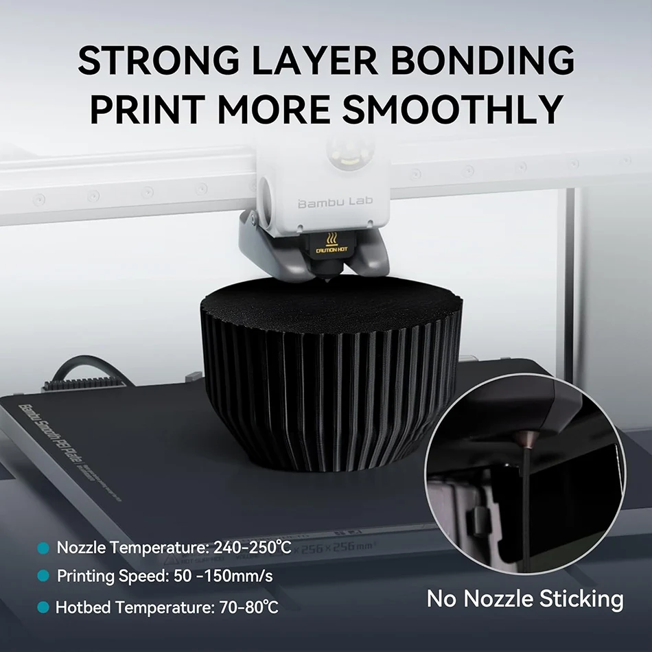 JAYO PLA-CF 3D Printer Filament 1.75mm PETG-CF/PLA Carbon Fiber Filament High Toughness Heat-Resistant 3D Printing Materials