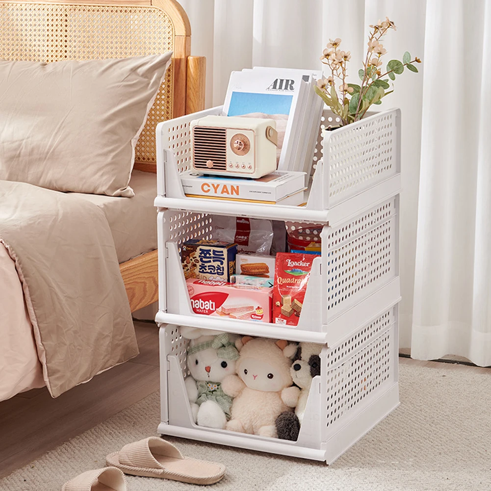 【Lifeideas】Foldable Stackable Drawer Storage Basket Organizing Boxes Partition Bedroom Office Organizers Closet Clothes