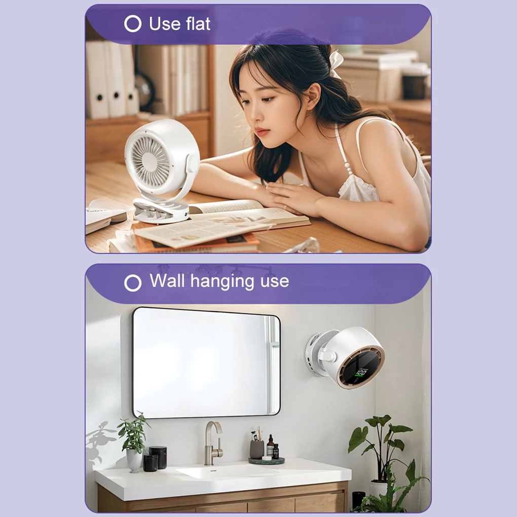 Electric Fan Desktop Fan Clip/stand/three Uses Noise Reduction Blade Brushless Motor Portable Fan