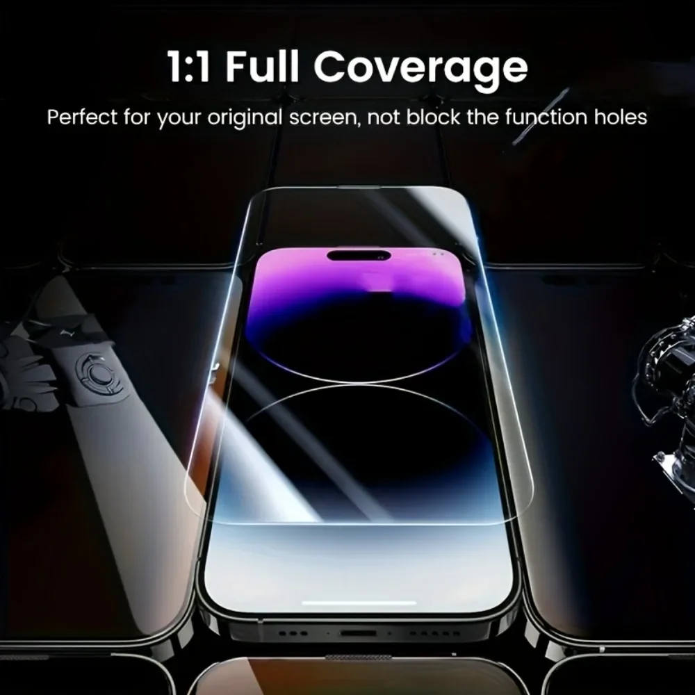 4IN1 Ultra Clear Screen Protector For iPhone 16 14 15 13 12 Pro Max Camera Lens Tempered Glass For iPhone 12 13 Mini 16 15 Plus