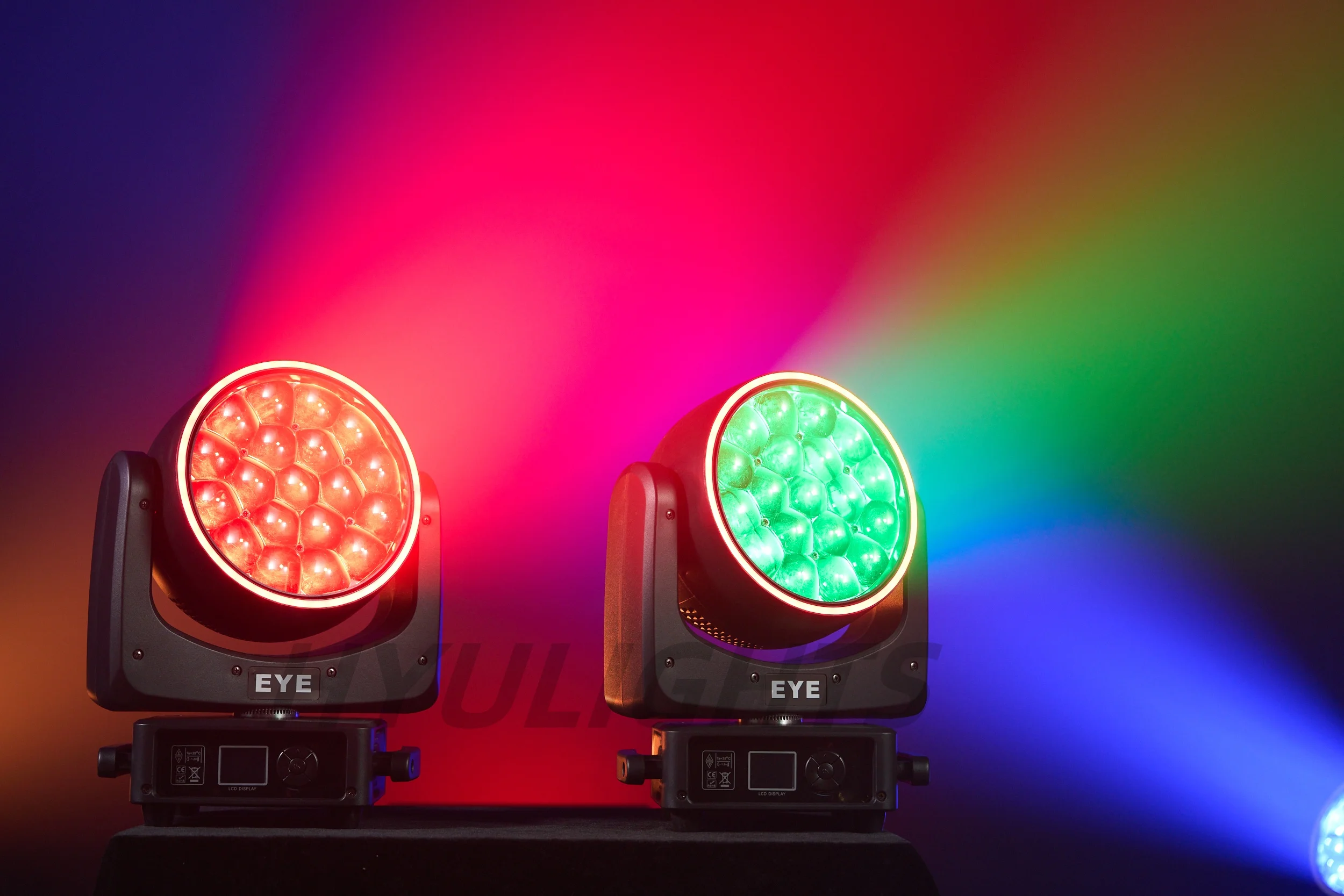 LED Beam+Wash 19x25W Big Bees Eyes RGBW Moving Head Light 2in1 Flight Case for Performance Stage Concert