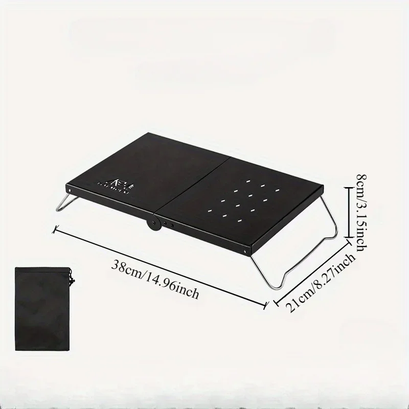 Outdoor Folding Small Table Portable Picnic Mini Table Thickened Steel Plate Spider Stove Insulated Table Camping Equipment