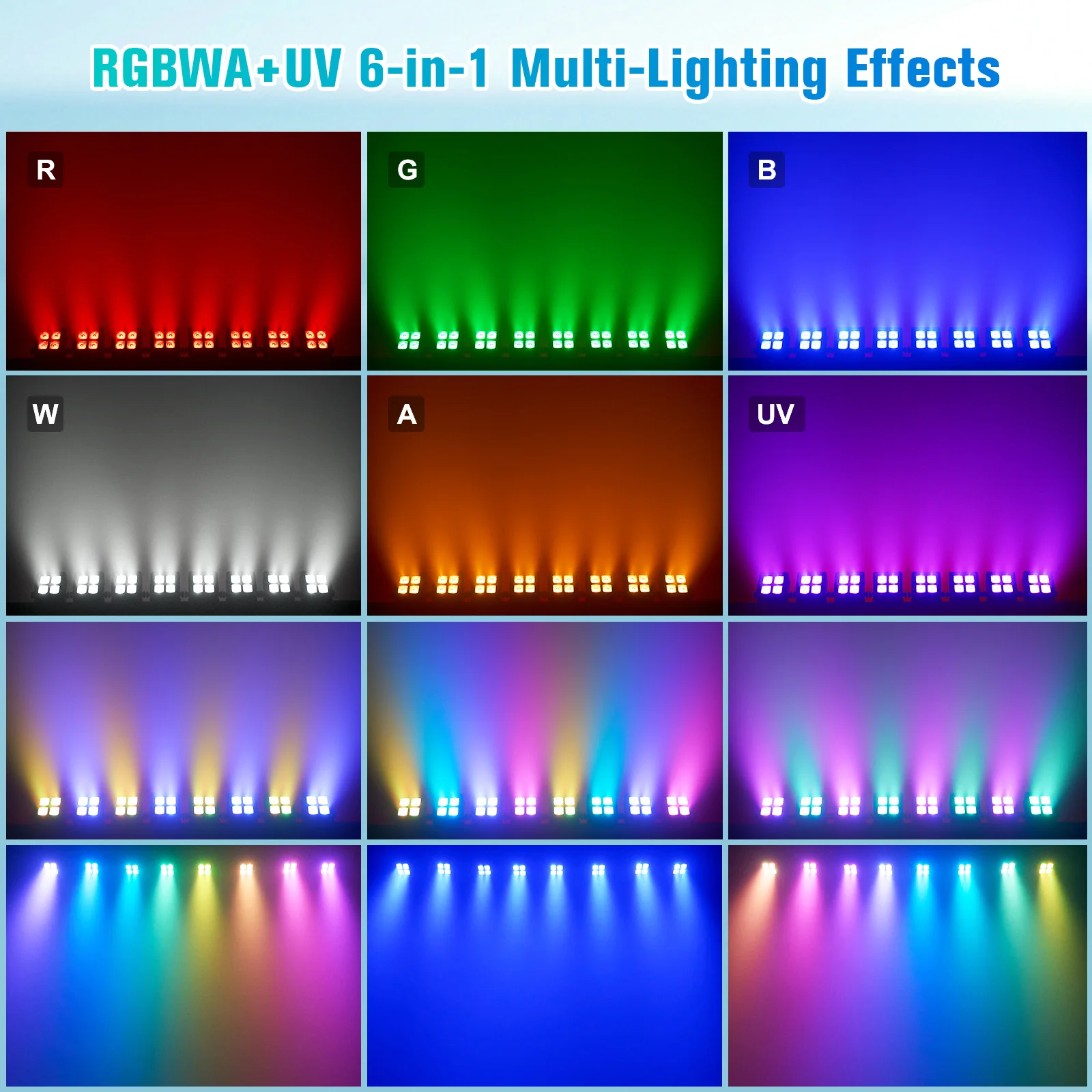 Datewink 2/4Pcs 40W Waterproof LED Par Light Rechargeable APP Remote Control RGBWA+UV Stage Light DMX For DJ Disco Party Wedding