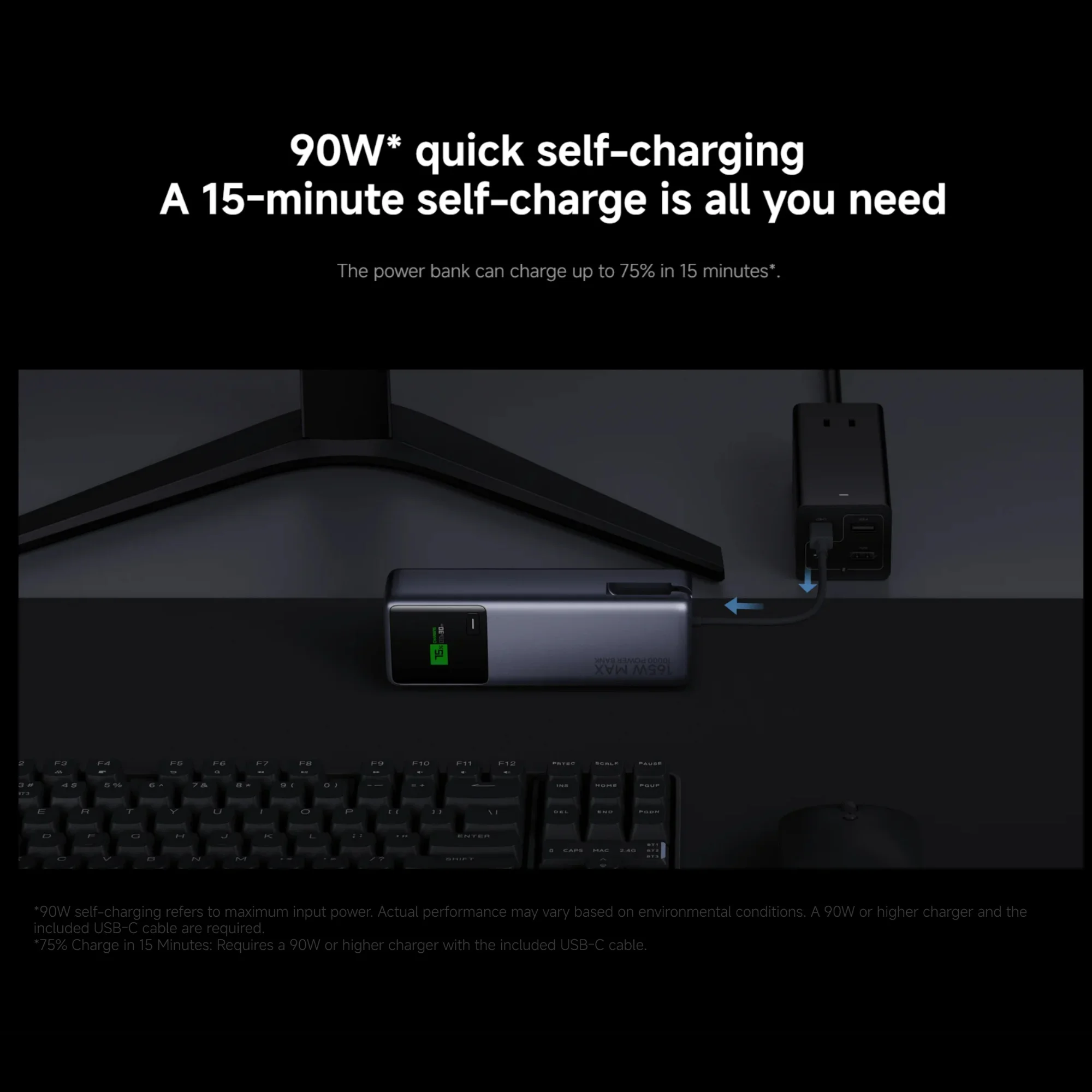 Xiaomi 165W Power Bank 10000mAh, 120W Output Via Integrated Cable USB C Dual Ports LED Screen Portable Charger For Macbook iPhone Xiaomi