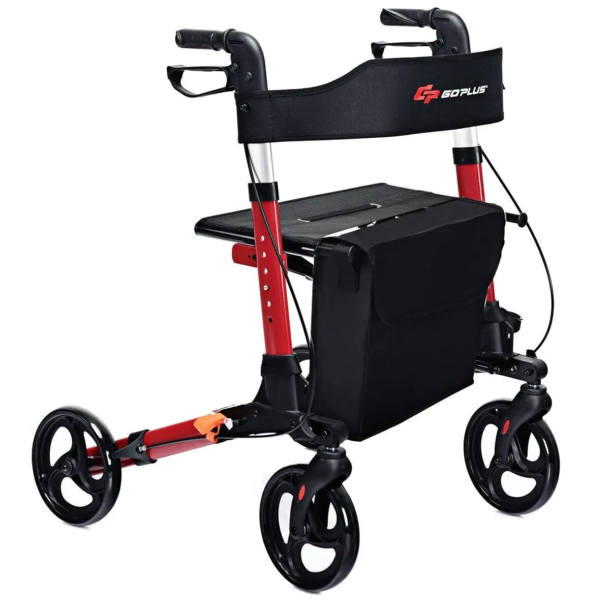 ERGOMASTER Folding Rollator Walker Aluminium Walking Mobility Aid Lightweight With 4 Wheels