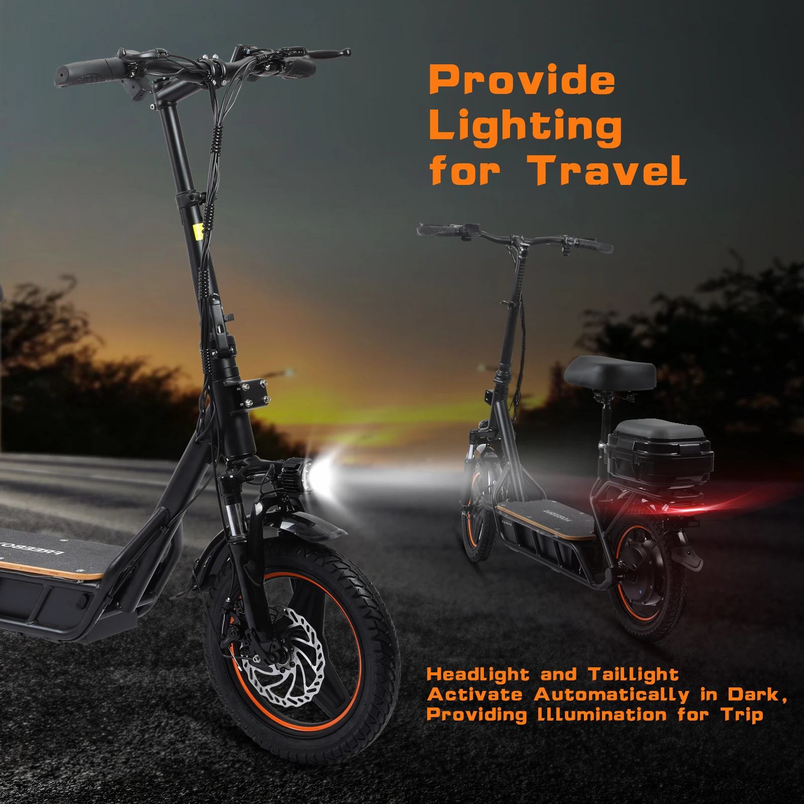 750W Motor 48V 18Ah Battery Electric Scooter for Adults Load 330Lbs Commuter Scooter with Box Urban commuting electric bicycles