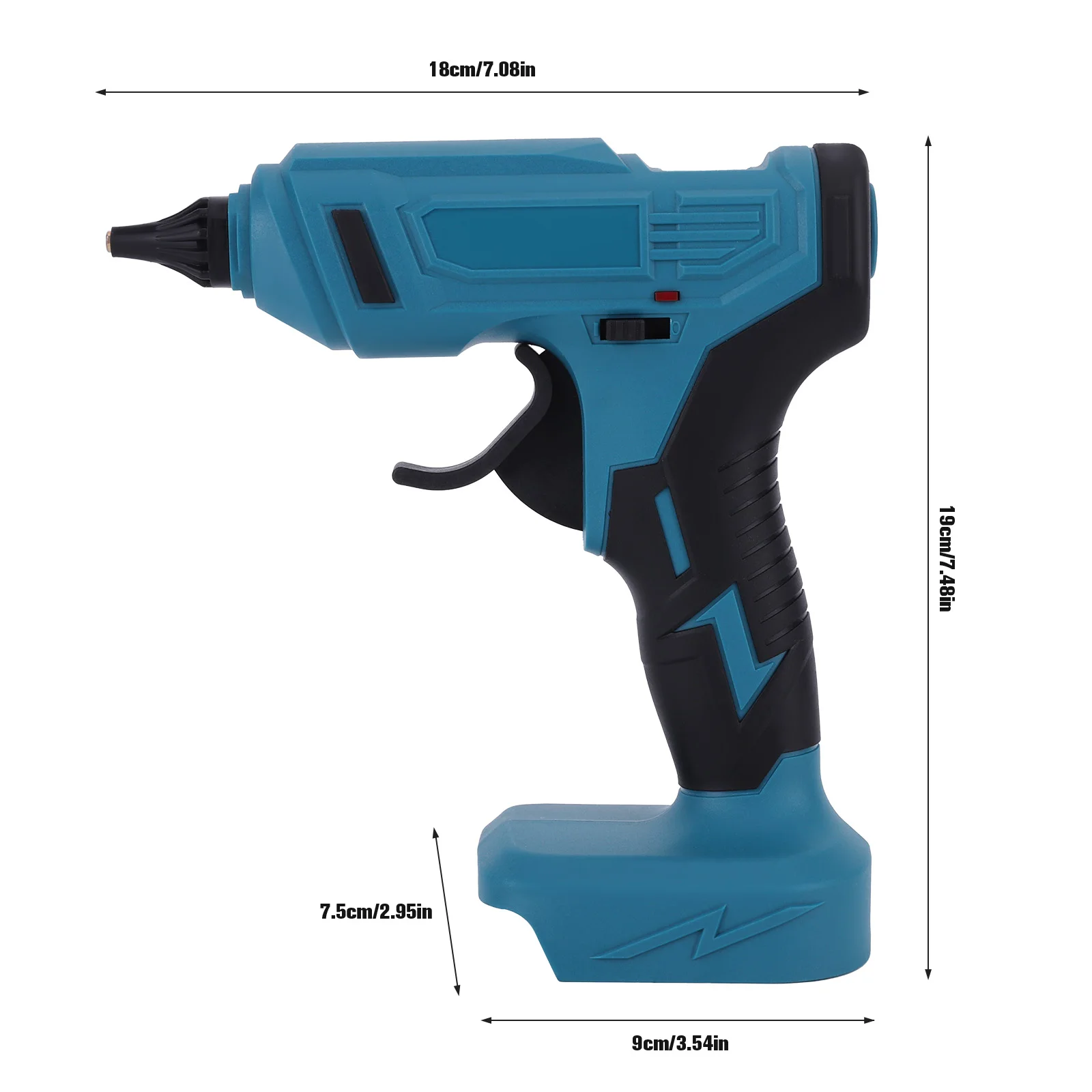 Hot Melt Glue Gun for Makita 18V Battery((Tools Only) with 10 Glue Sticks Heavy Duty Hot Glue Gun for Arts & Crafts & DIY