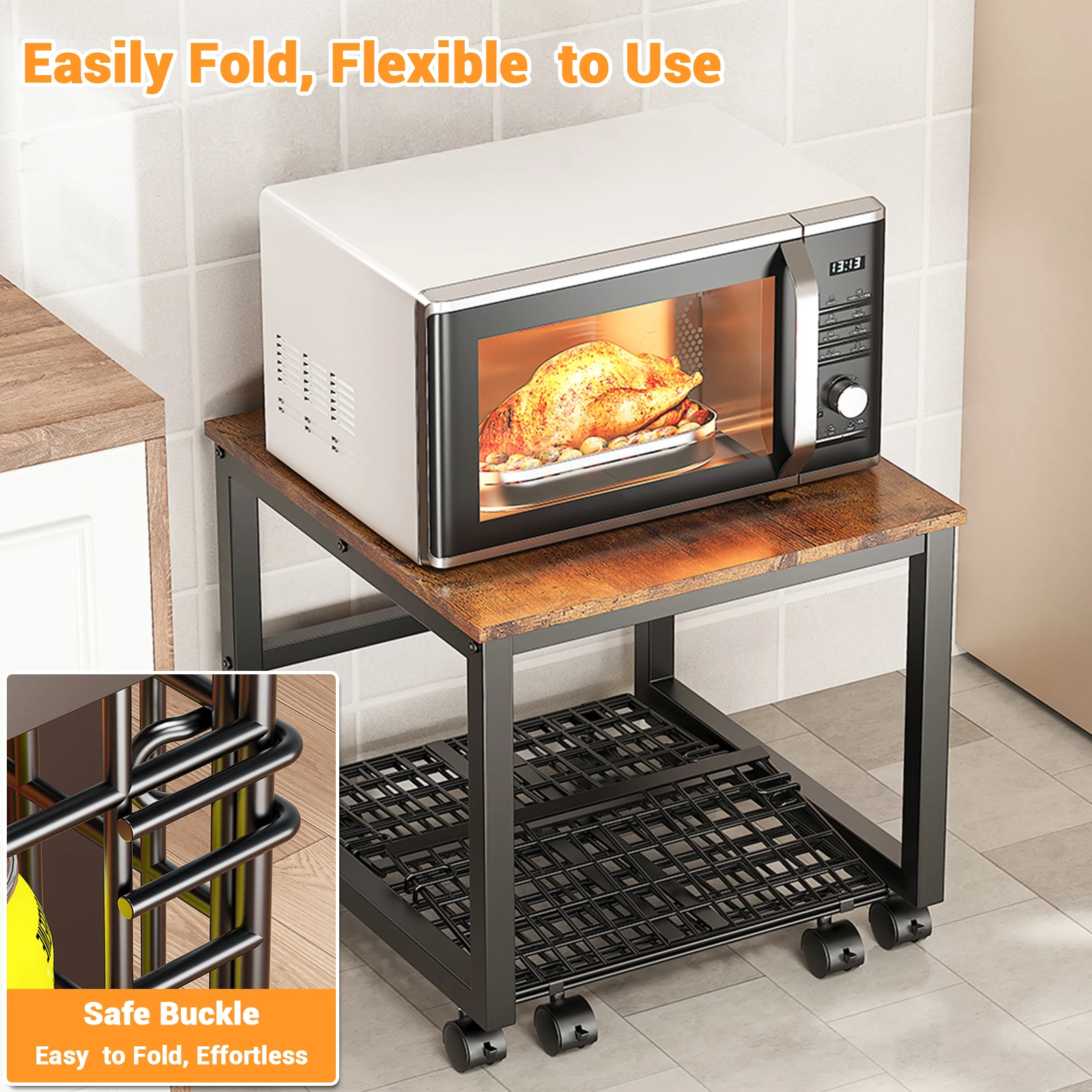 1 Set Refrigerator Stand on Wheels, Mini Refrigerator Stand with Extendable Storage Basket, Portable Refrigerator Base For Home