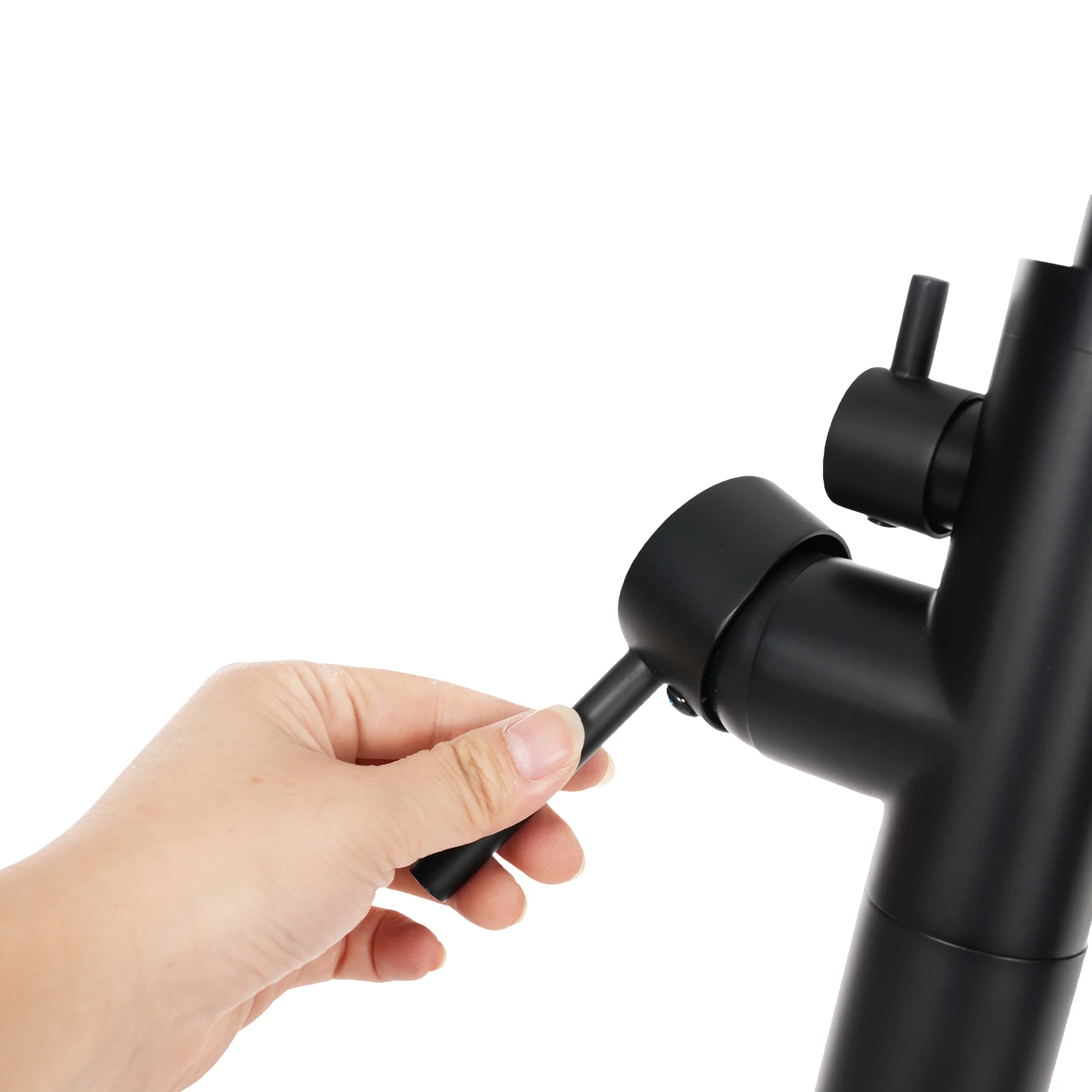 Freestanding Bathtub Faucet,Bathroom Tap Bath Shower Mixer Black Floor-Mounted Free Standing 360°Handheld Nozzle