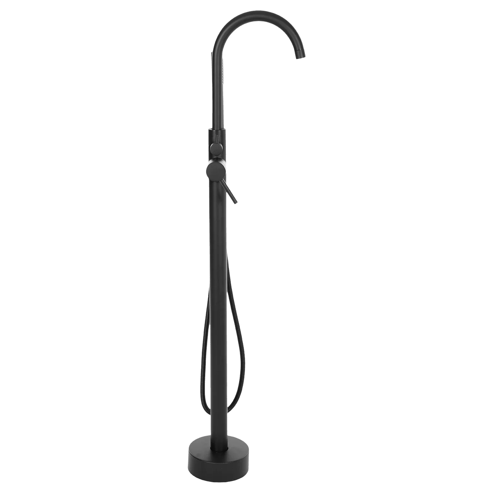 Freestanding Bathtub Faucet,Bathroom Tap Bath Shower Mixer Black Floor-Mounted Free Standing 360°Handheld Nozzle