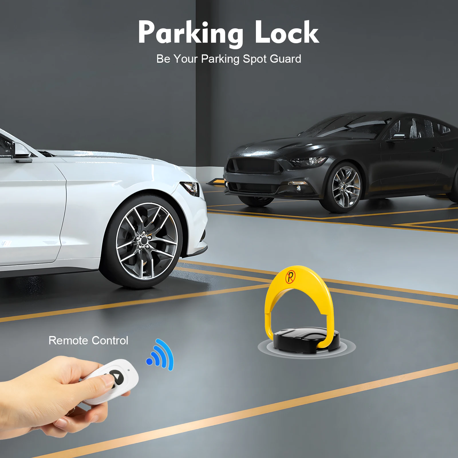 Parking Barrier Parking Post with Remote Controls and Keys 180° Rotating Rocker Lever Maximum Load Capacity 2T Waterproof