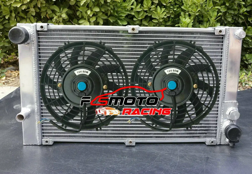 Aluminum Radiator + Fans For PORSCHE 944 2.5L /2.7L NON-Turbo 1983-1988 1984 1985 1986 1987 83 84 85 86 87 88 MT