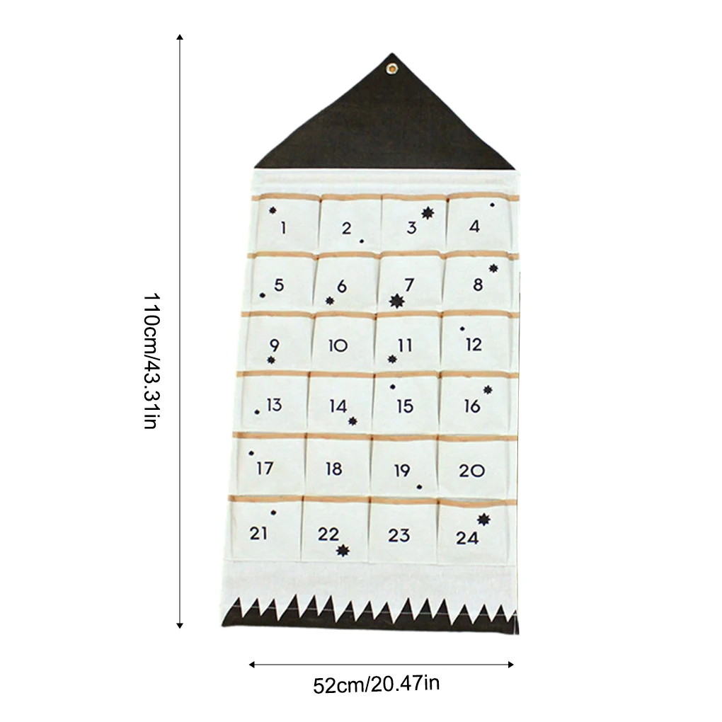 Christmas Advent Calendar Door 24 Pockets Biscuits Coins Organizer Kids Room Bedroom Sundries Holiday Decoration