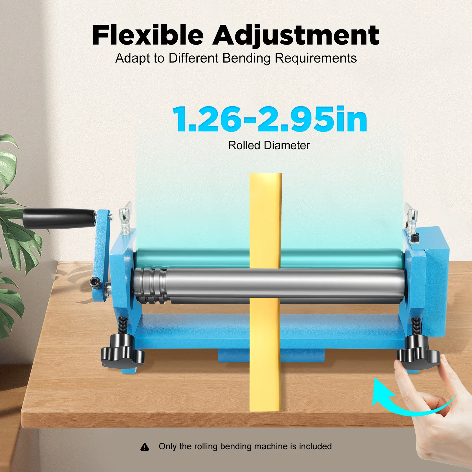 Hand Cranked Bending Machine, Metal Slip Roll Machine, Portable Folding Machine Bender 45# Steel for Rolled Steel Plates