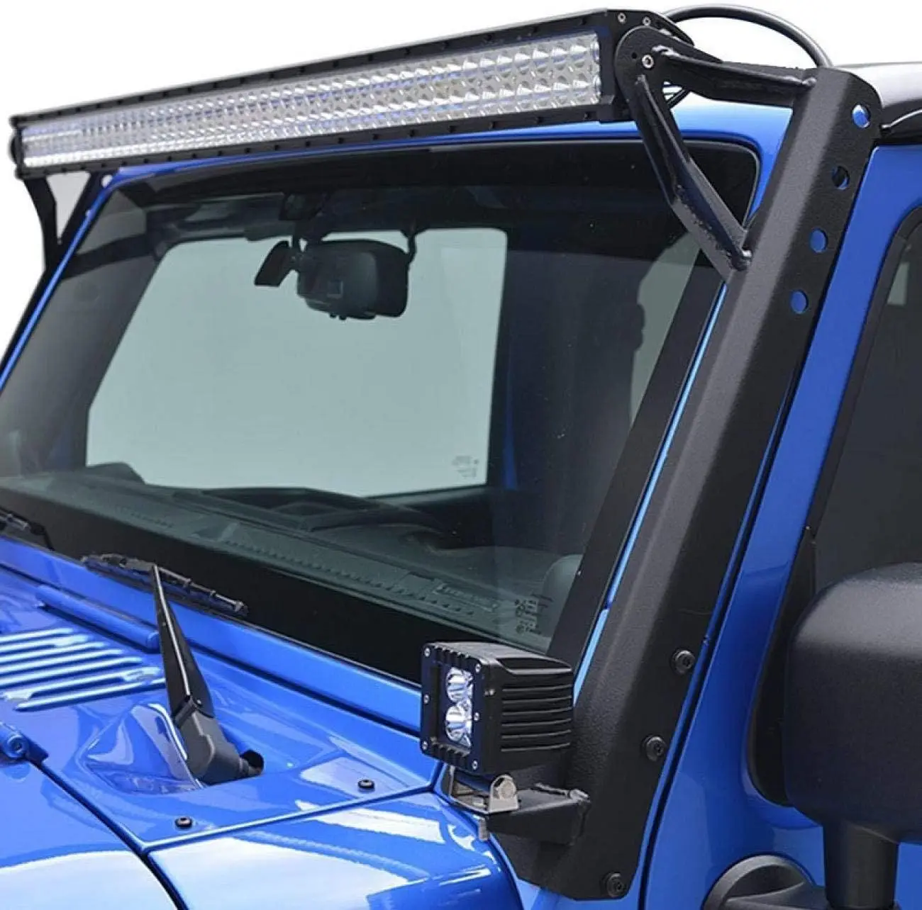 52 inch LED Light Bar Upper Windshield Mounting Bracket for 2007-2017 Jeep Wrangler JK 4WD, Wrangler Unlimited JK 4WD/2WD
