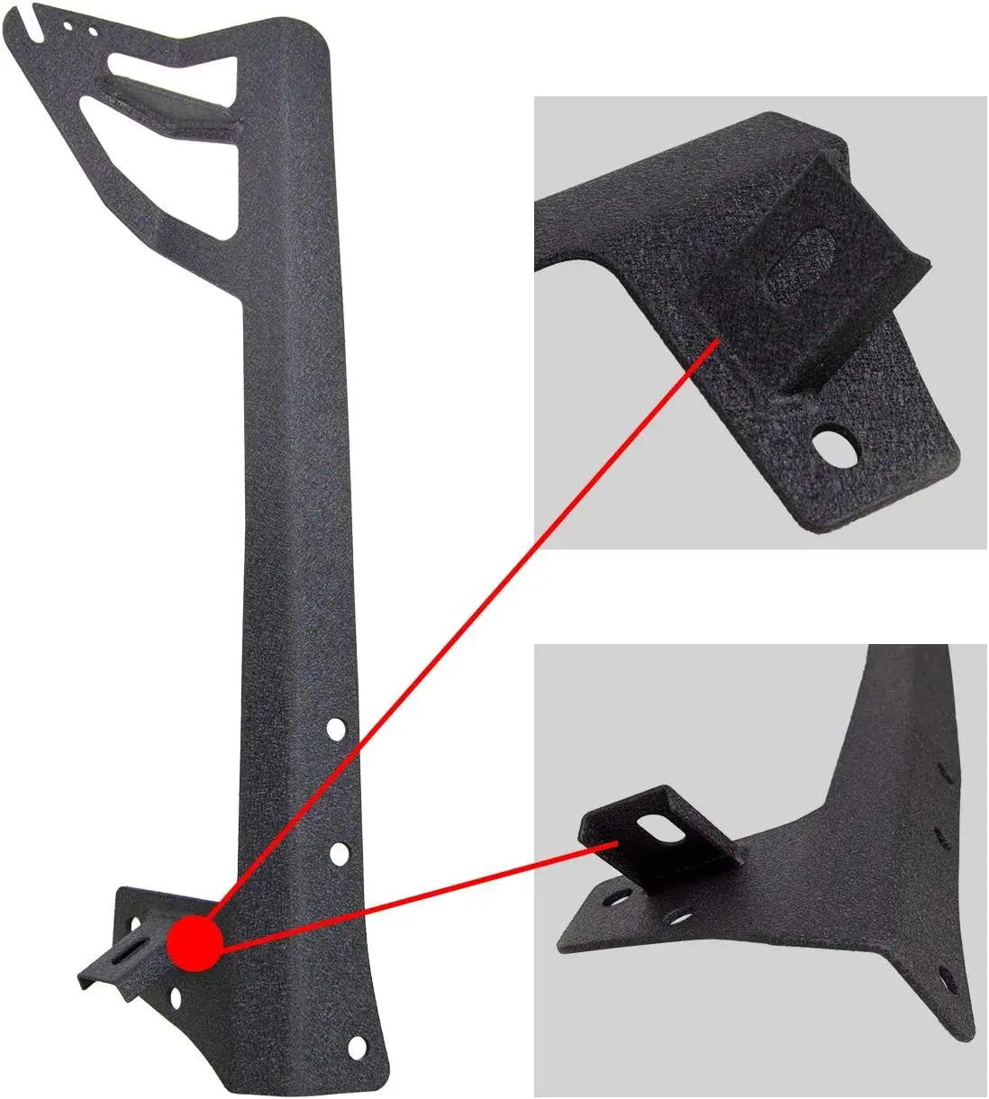 52 inch LED Light Bar Upper Windshield Mounting Bracket for 2007-2017 Jeep Wrangler JK 4WD, Wrangler Unlimited JK 4WD/2WD