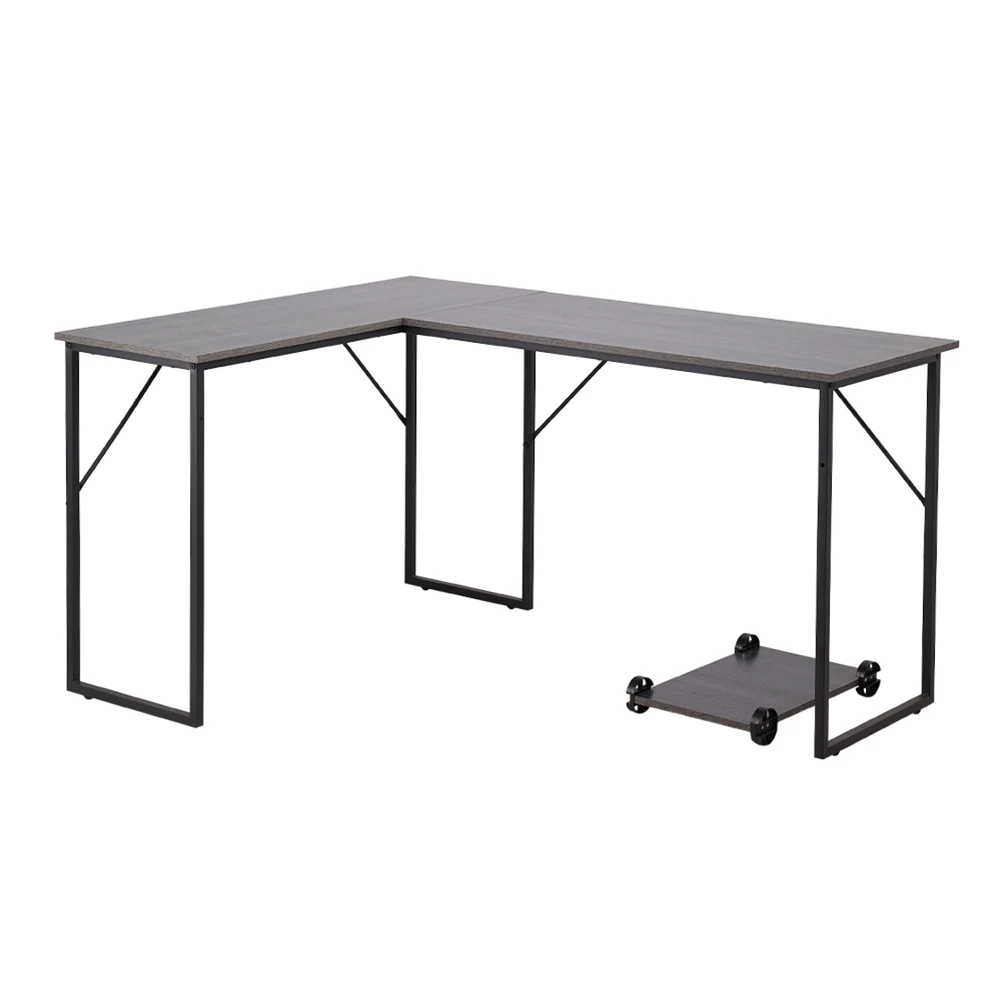 Voltsify Modern L-Shaped Computer Desk Gaming Desk Study Table Writing Desk, 143cm W X 110cm D X 75cm H