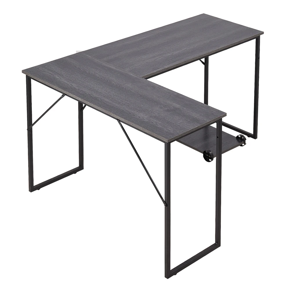 Voltsify Modern L-Shaped Computer Desk Gaming Desk Study Table Writing Desk, 143cm W X 110cm D X 75cm H