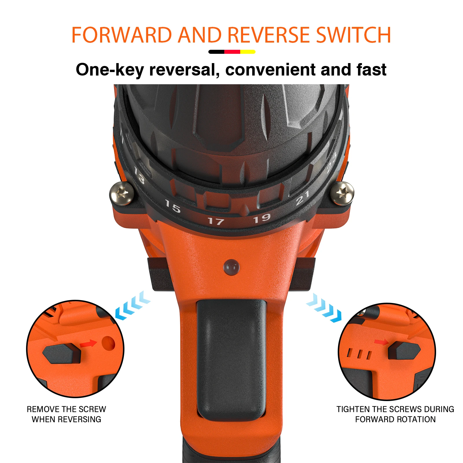 200N.m Cordless Drill Driver 21V, Electric Drill Kit with 1500mAh LI-ion Battery, Cordless Screwdriver 25+1 Torque, 2 Speed