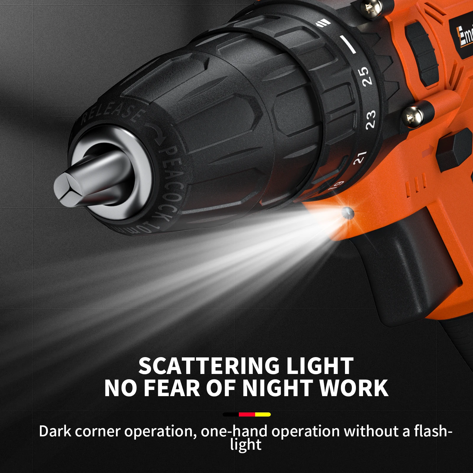 200N.m Cordless Drill Driver 21V, Electric Drill Kit with 1500mAh LI-ion Battery, Cordless Screwdriver 25+1 Torque, 2 Speed