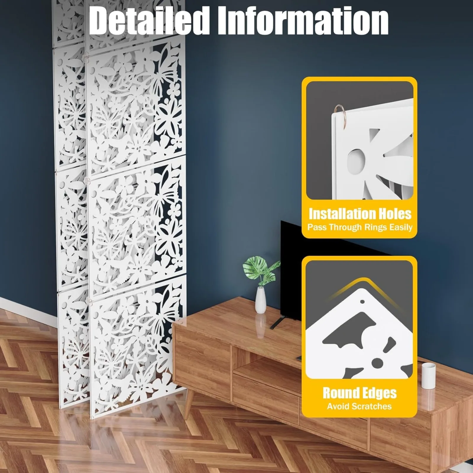 12pcs Hanging Dividers White Wall Dividers Dividers Privacy Screen Hollow Sculpture for Home Hotel Decoration 40x40cm