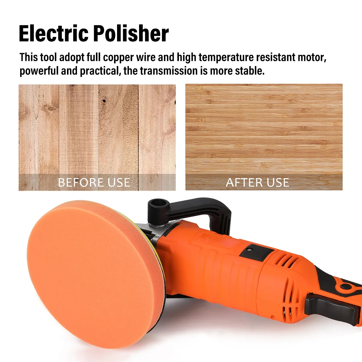 1580W Rotary Car Polishing Machine 7-Speed for Floor/Tile/Leather Polishing Buffer Polisher Car Polisher