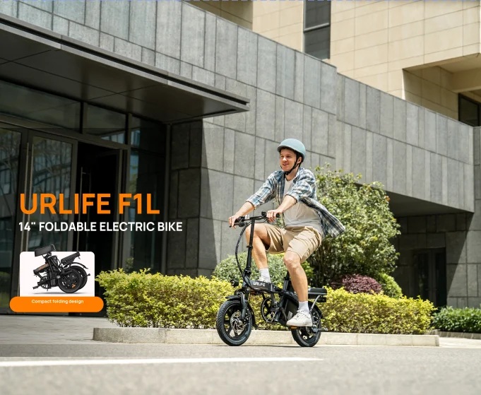 URLIFE F1L E-Bike 350W Brushless Motor 48V7.8AH Battery Adult Portable Electric Bike 14 In Tire City Commuting Electric Bicycle