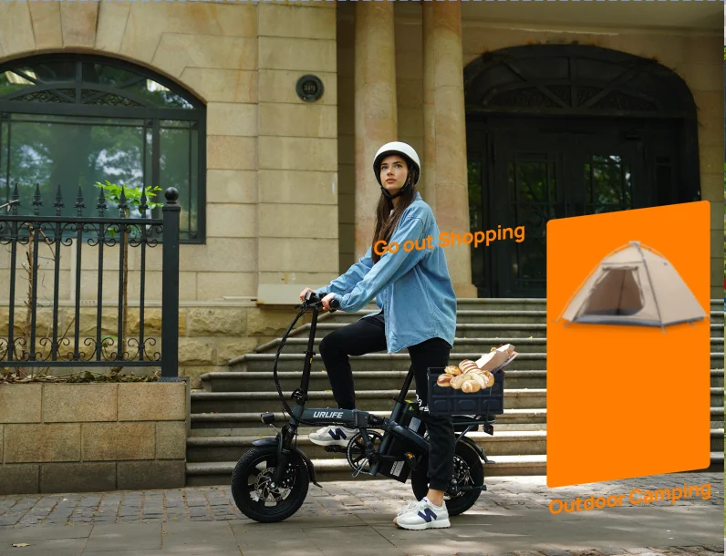 URLIFE F1L E-Bike 350W Brushless Motor 48V7.8AH Battery Adult Portable Electric Bike 14 In Tire City Commuting Electric Bicycle