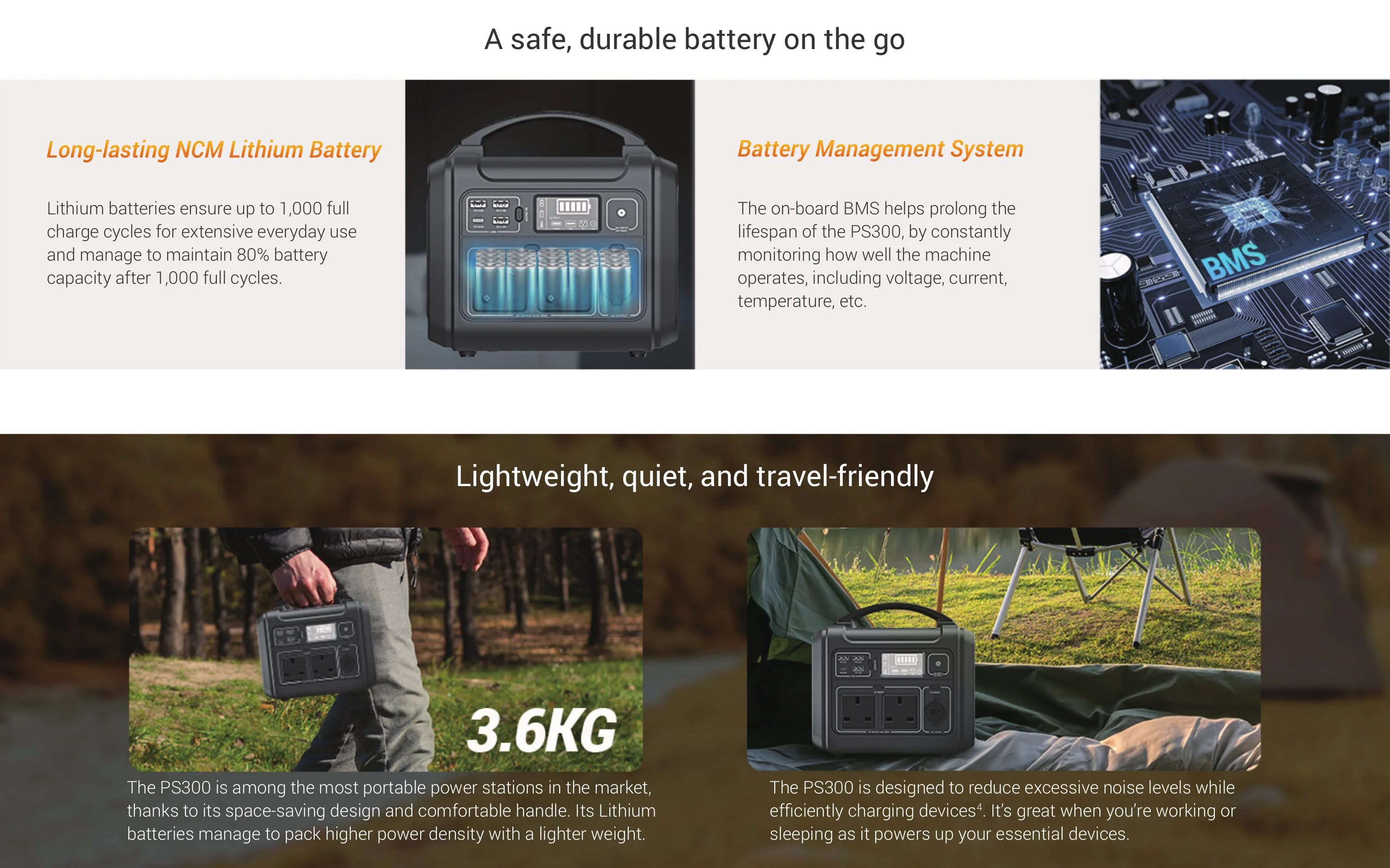 EZVIZ PS300 Power Station 300w Multiple charging ports Emergency Power for Outdoor Camping, Home Use, RV Travel