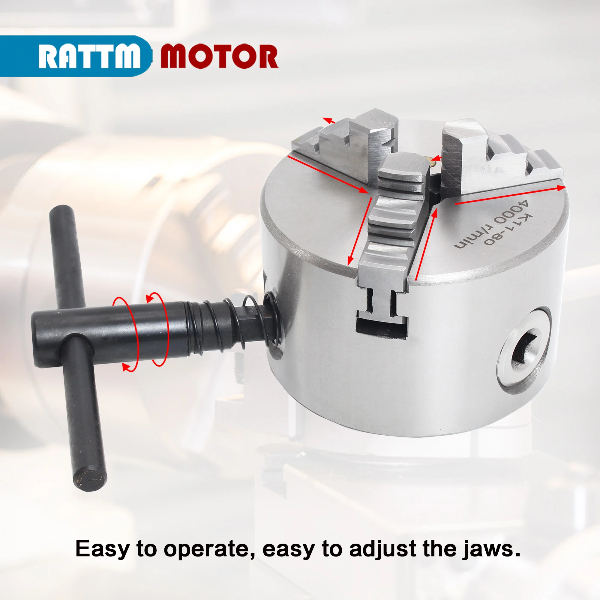 [BR Stock] 3 Jaw K11-100mm/4 Jaw K12-100mm Manual Chuck Self-Centering Chuck For CNC Milling Drilling Machine Tool Lathe Chuck